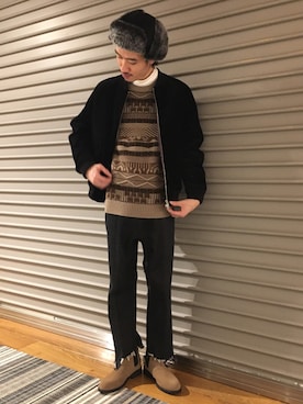 「HARE（ハレ）のアイテム（帽子）」を使った、青木/HAREHEPFIVEさん（メンズ・174cm）の秋コーディネート