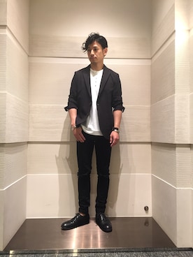 「April77(エイプリルセブンティセブン)のアイテム」を使った、NANO・UNIVERSE LIBRARY 新宿 STAFFさん(メンズ・170cm)の夏コーディネート