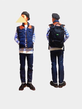 「N.HOOLYWOOD」｜「アイテム（ハンチング/ベレー帽）」を使った、アビオンさん（メンズ・170cm）の秋コーディネート