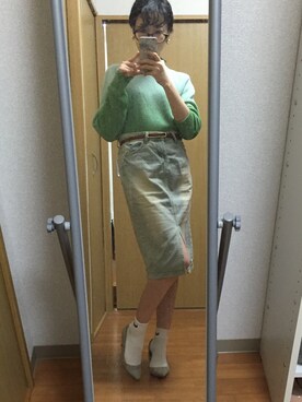 「グラデーションニット」｜「アイテム（ソックス/靴下）」を使った、moeさん（レディース・155cm）の夏コーディネート