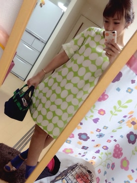 「ジャパンブルー」｜「アイテム（ワンピース/ドレス）」を使った、ゆみちょりさん（レディース・160cm）の夏コーディネート