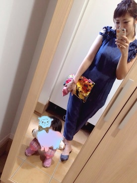 「Khaju（カージュ）のアイテム（つなぎ/オールインワン）」を使った、ゆみちょりさん（レディース・160cm）の夏コーディネート