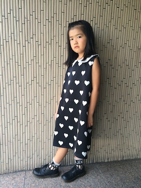 「Dr. Martens（ドクターマーチン）のアイテム（その他シューズ）」を使った、cocoさん（キッズ・120cm）の夏コーディネート