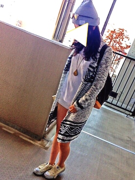 「CECIL McBEE（セシルマクビー）のアイテム（ニットキャップ/ビーニー）」を使った、Mizuki❥さん（レディース・155cm）の春コーディネート