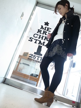 「ISABEL MARANT（イザベルマラン）のアイテム（シューズ）」を使った、MOGGIE CO-OP STAFFさん（レディース・161cm）の冬コーディネート