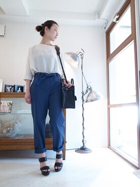 「Ron Herman（ロン ハーマン）のアイテム」を使った、MOGGIE CO-OP STAFFさん（レディース・161cm）の春コーディネート