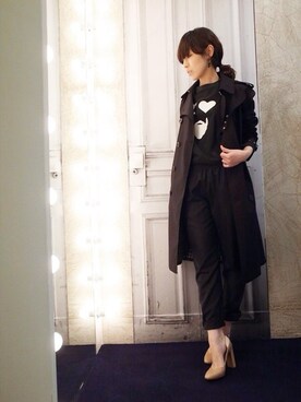 「SAINT LAURENT PARIS（サンローランパリ）のアイテム（トレンチコート）」を使った、MOGGIE CO-OP STAFFさん（レディース・161cm）の夏コーディネート