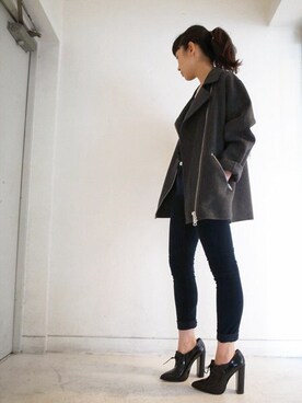 「ACNE（アクネ）のアイテム（ジャケット/アウター）」を使った、MOGGIE CO-OP STAFFさん（レディース・161cm）の秋コーディネート