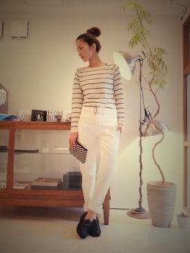 「Ron Herman（ロン ハーマン）のアイテム」を使った、MOGGIE CO-OP STAFFさん（レディース・168cm）の秋コーディネート