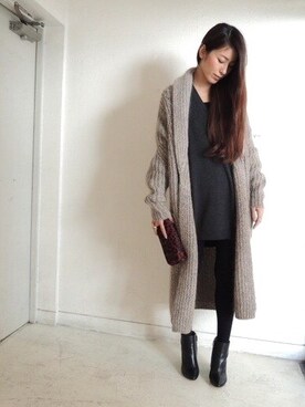 「DRIES VAN NOTEN（ドリスヴァンノッテン）のアイテム（バッグ）」を使った、MOGGIE CO-OP STAFFさん（レディース・168cm）の秋コーディネート