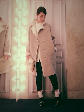 「LANVIN（ランバン）のアイテム（ジャケット/アウター）」を使った、MOGGIE CO-OP STAFFさん（レディース・168cm）の冬コーディネート