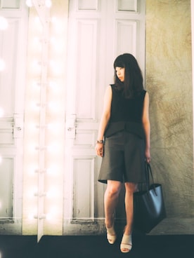 「アイテム（トートバッグ）」を使った、MOGGIE CO-OP STAFFさん（レディース・161cm）の春コーディネート