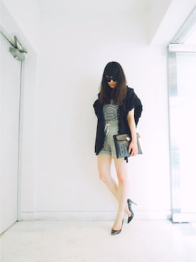 「ISABEL MARANT（イザベルマラン）のアイテム（ブルゾン）」を使った、MOGGIE CO-OP STAFFさん（レディース・161cm）の夏コーディネート