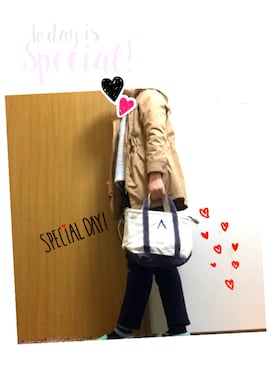 「しまむら（シマムラ）のアイテム（モッズコート）」を使った、♥ak♥さん（レディース・160cm）の春コーディネート