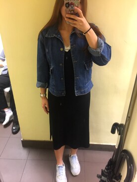 「日常」｜「アイテム（デニムジャケット）」を使った、saniceさん（レディース・158cm）の秋コーディネート