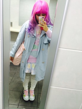 「ドルマン」｜「アイテム（トレンチコート）」を使った、ゆいゆいさん（レディース・155cm）の秋コーディネート