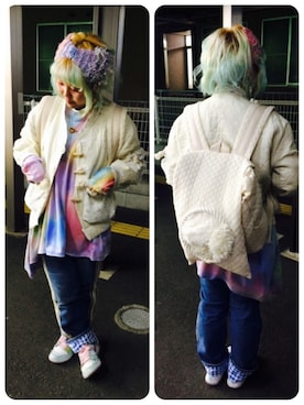 「keisuke kanda（ケイスケカンダ）のアイテム（デニムパンツ）」を使った、ゆいゆいさん（レディース・156cm）の冬コーディネート
