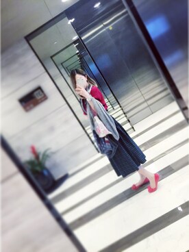 「red」｜「アイテム（レインシューズ）」を使った、JoylensCeciLさん（レディース・161cm）の秋コーディネート
