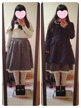 「F i.n.t（フィント）のアイテム（その他アウター）」を使った、しまこさん（レディース・146cm）の冬コーディネート