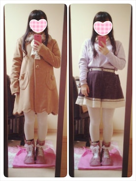 「F i.n.t（フィント）のアイテム（その他アウター）」を使った、しまこさん（レディース・146cm）の冬コーディネート