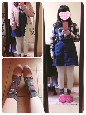 「ウエストイン」｜「アイテム（ブルゾン）」を使った、しまこさん（レディース・146cm）の春コーディネート