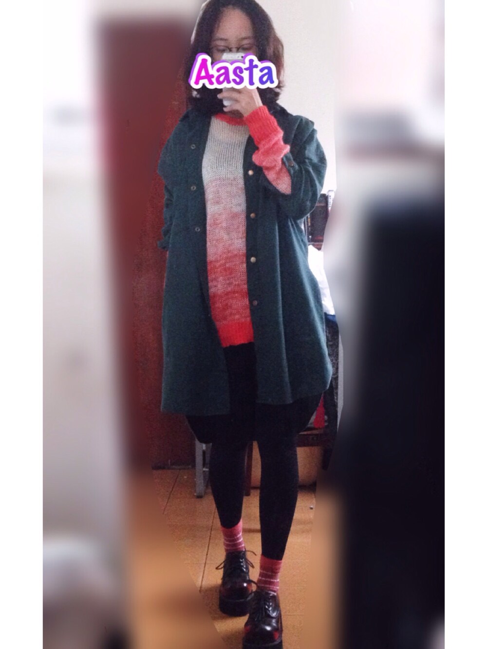「autumn、leggings」｜「FOREVER 21のアイテム（トップス、オレンジ系）」を使った、Aasta ＊Asukaさん（レディース・162cm）の秋コーディネートの1枚目の写真