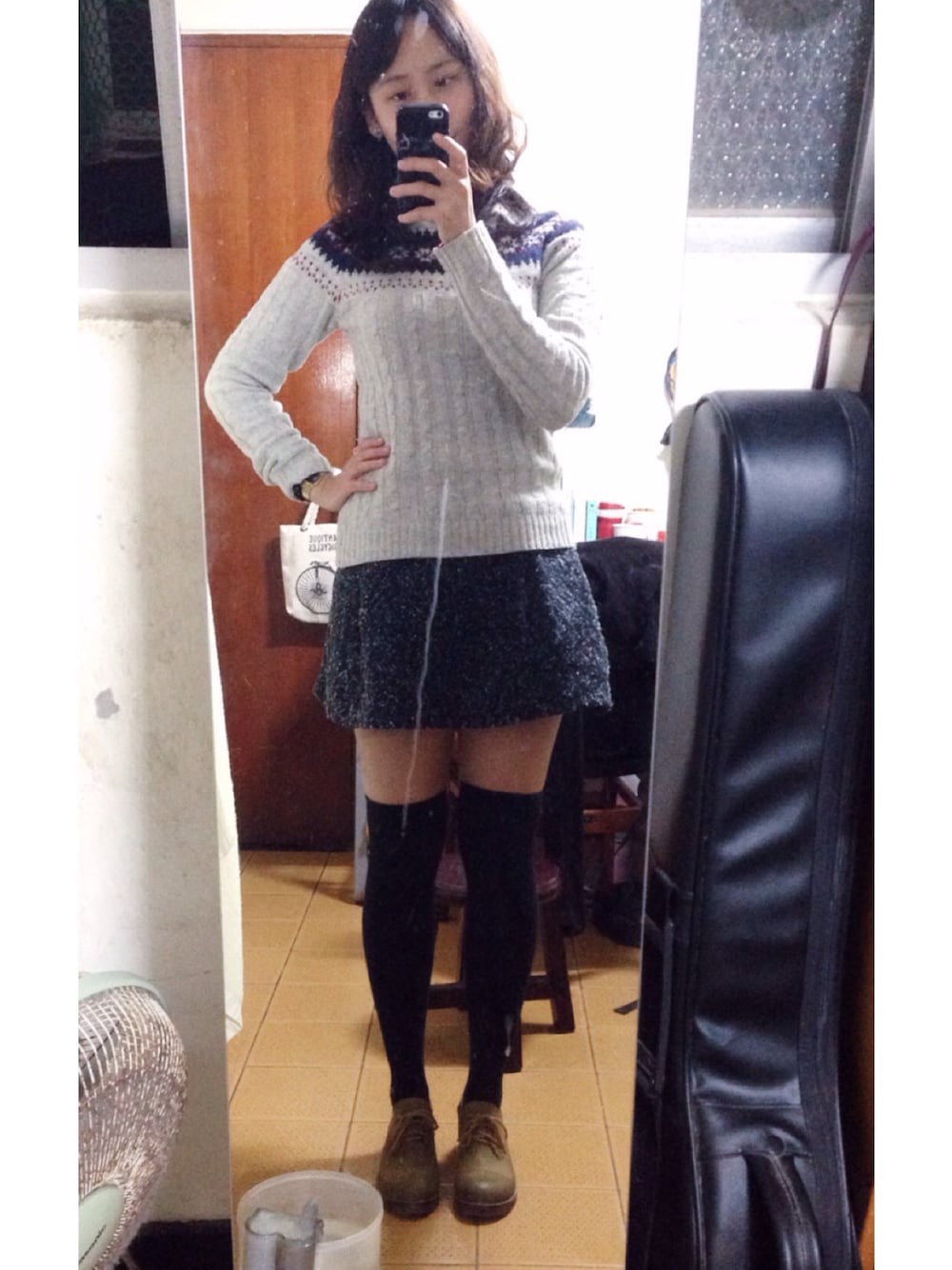 「ootd、初二」｜「VERO CUOIOのアイテム（シューズ、グリーン系）」を使った、Aasta ＊Asukaさん（レディース・162cm）の冬コーディネートの1枚目の写真