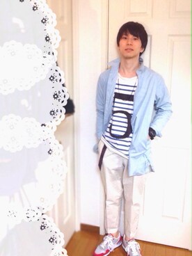 「MASTER&Co（マスターアンドコー）のアイテム（Tシャツ/カットソー）」を使った、Taka Iidaさん（メンズ・168cm）の春コーディネート