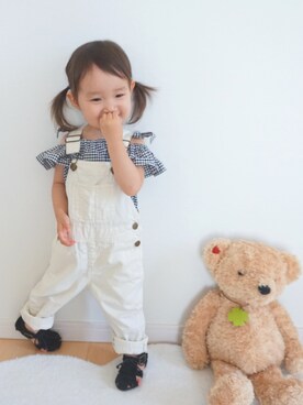 「petit main（プティマイン）のアイテム（シューズ）」を使った、mana.yunaさん（キッズ・80cm）の夏コーディネート