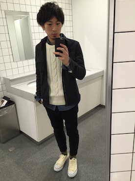 「トイレから失礼しやす」｜「アイテム（ブルゾン）」を使った、別府 祐介さん（メンズ・168cm）の秋コーディネート