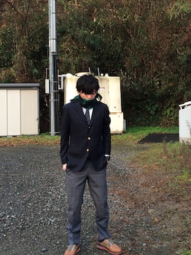 「SOPHNET.（ソフネット）のアイテム（テーラードジャケット）」を使った、カズさん（メンズ・177cm）の冬コーディネート