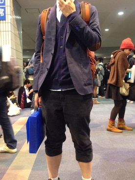 「SOPHNET.（ソフネット）のアイテム（テーラードジャケット）」を使った、カズさん（メンズ・177cm）の冬コーディネート