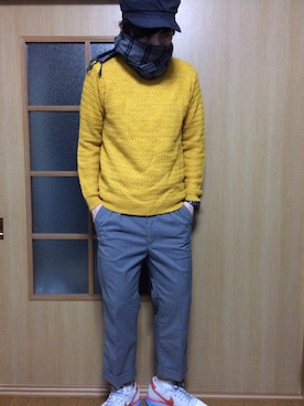 「nonnative（ノンネイティブ）のアイテム（キャスケット）」を使った、カズさん（メンズ・177cm）の冬コーディネート