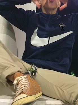 「F.C.R.B.（エフシーアールビー）のアイテム（ブルゾン）」を使った、カズさん（メンズ・177cm）の春コーディネート