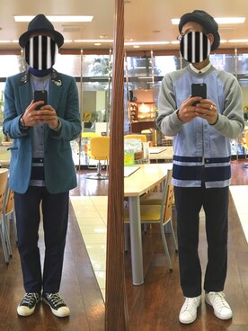 「DIESEL（ディーゼル）のアイテム（ハット）」を使った、masayan さん（メンズ・171cm）の冬コーディネート