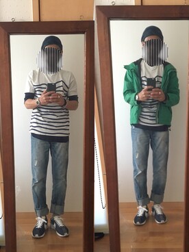 「UP START（アップスタート）のアイテム（ナイロンジャケット）」を使った、masayan さん（メンズ・171cm）の夏コーディネート