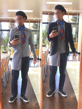 「JUN OKAMOTO（ジュンオカモト）のアイテム（パンツ）」を使った、masayan さん（メンズ・171cm）の秋コーディネート