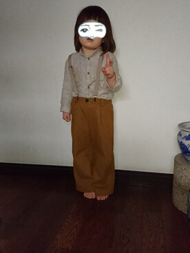 「アイテム（サスペンダー）」を使った、はーちゃんさん（キッズ・100cm）の冬コーディネート
