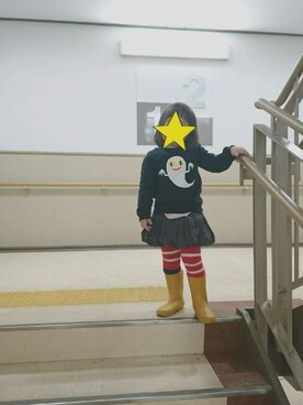 「キッスコーデ」｜「アイテム（レインシューズ）」を使った、はーちゃんさん（キッズ・100cm）の冬コーディネート
