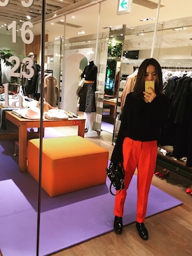 「Sister（シスター）のアイテム」を使った、福田里美さん（レディース・156cm）の秋コーディネート