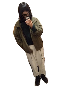 「ehka sopo（エヘカソポ）のアイテム（ミリタリージャケット）」を使った、ayakoさん（レディース・160cm）の冬コーディネート