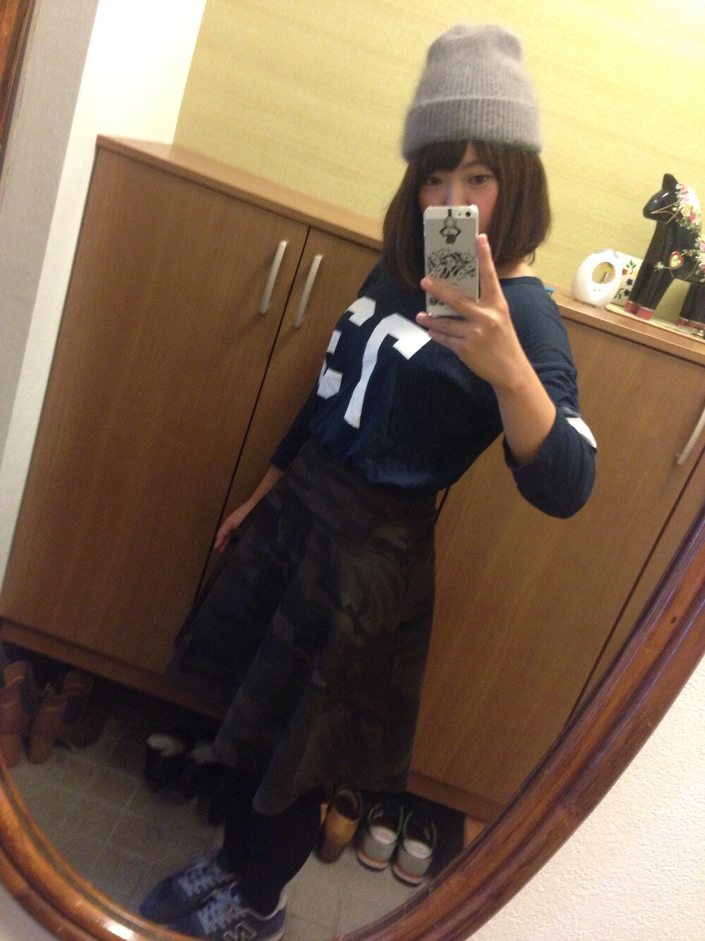 「URBAN RESEARCH ROSSO WOMENのROSSO ナンバリングプリントフットボールT（Tシャツ/カットソー、ブルー系）」を使った、yoripiさん（レディース・158cm）の秋コーディネートの1枚目の写真