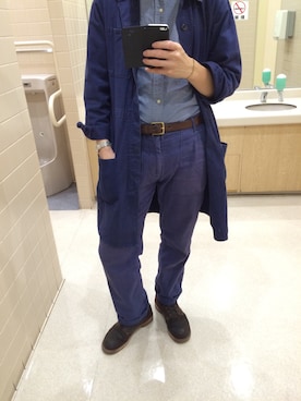 「ブルーコーデ」｜「アイテム（その他アウター）」を使った、いけさん（メンズ・180cm）の秋コーディネート