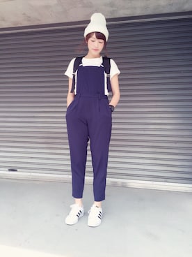 「サロペ部夏祭り♡」｜eicoさん（レディース・158cm）の夏コーディネート
