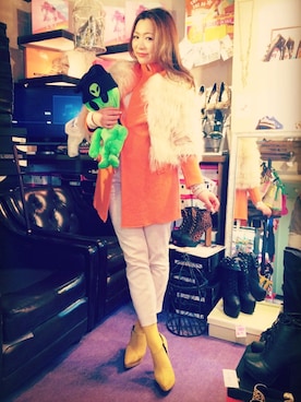 「yellow」｜yuka_atsutaさん（レディース・154cm）の冬コーディネート