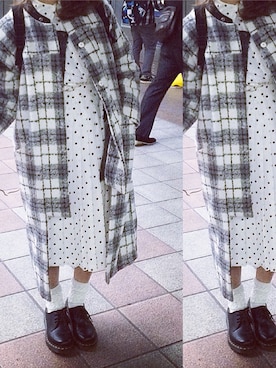 「ブラック×ホワイト」｜「アイテム（ライダースジャケット）」を使った、#HeidiStyleさん（レディース・161cm）の冬コーディネート