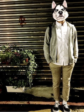 「ESPRIT（エスプリ）のアイテム（トップス）」を使った、張玄宗さん（メンズ・169cm）の春コーディネート