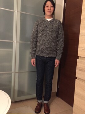 「JUNYA WATANABE MAN（ジュンヤワタナベマン）のアイテム（ニット/セーター）」を使った、Eddie さん（メンズ・168cm）の秋コーディネート