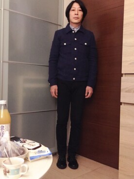 「ADIEV（アデュー）のアイテム」を使った、Eddie さん（メンズ・168cm）の冬コーディネート