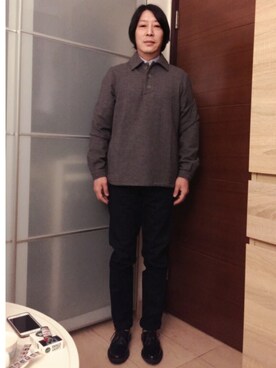 「ADIEV（アデュー）のアイテム」を使った、Eddie さん（メンズ・168cm）の冬コーディネート